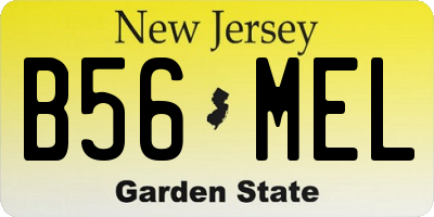 NJ license plate B56MEL