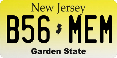 NJ license plate B56MEM