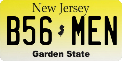 NJ license plate B56MEN