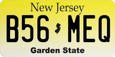 NJ license plate B56MEQ