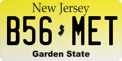 NJ license plate B56MET