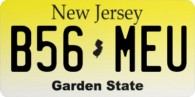 NJ license plate B56MEU