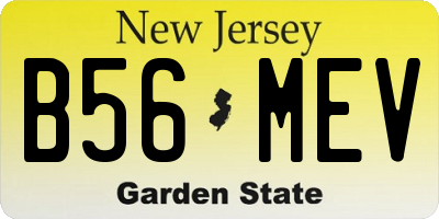 NJ license plate B56MEV
