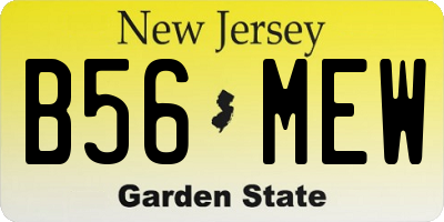NJ license plate B56MEW