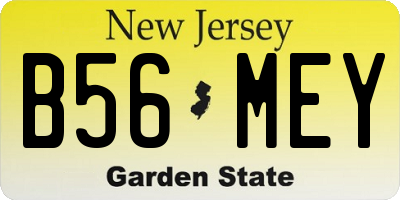 NJ license plate B56MEY