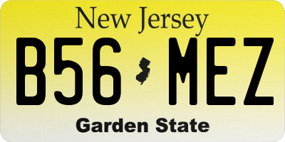 NJ license plate B56MEZ