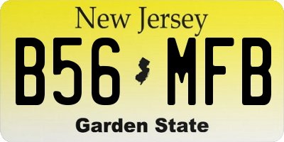NJ license plate B56MFB
