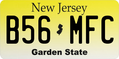 NJ license plate B56MFC