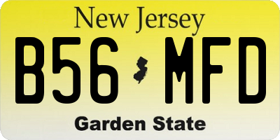 NJ license plate B56MFD