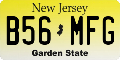 NJ license plate B56MFG