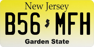 NJ license plate B56MFH