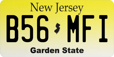 NJ license plate B56MFI