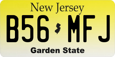 NJ license plate B56MFJ