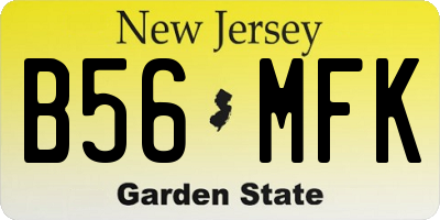 NJ license plate B56MFK
