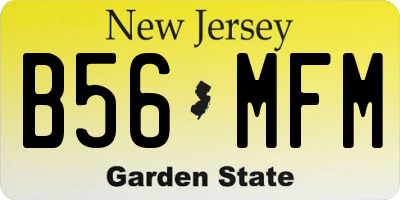 NJ license plate B56MFM