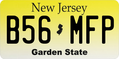 NJ license plate B56MFP