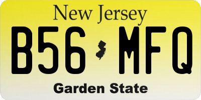 NJ license plate B56MFQ