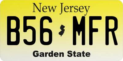 NJ license plate B56MFR