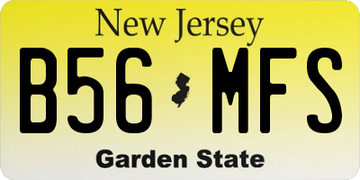 NJ license plate B56MFS