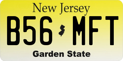 NJ license plate B56MFT