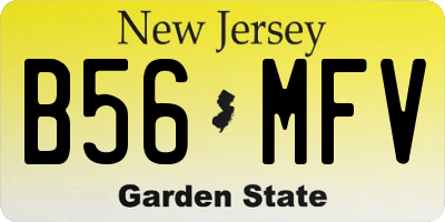 NJ license plate B56MFV