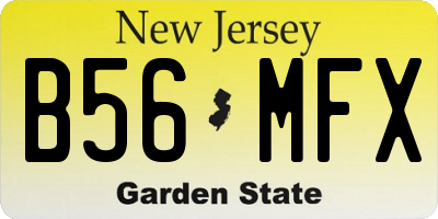 NJ license plate B56MFX