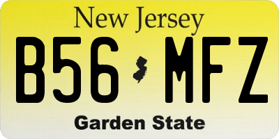 NJ license plate B56MFZ