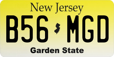 NJ license plate B56MGD