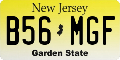 NJ license plate B56MGF