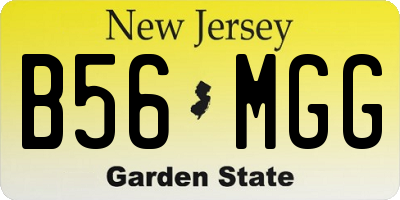NJ license plate B56MGG