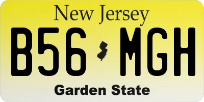 NJ license plate B56MGH