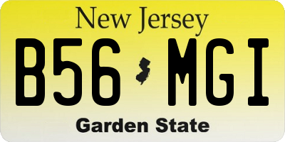 NJ license plate B56MGI