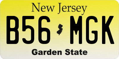 NJ license plate B56MGK