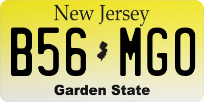 NJ license plate B56MGO