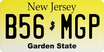 NJ license plate B56MGP