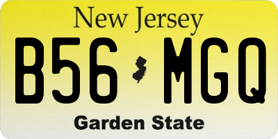 NJ license plate B56MGQ