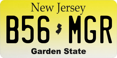 NJ license plate B56MGR
