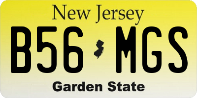 NJ license plate B56MGS