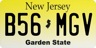 NJ license plate B56MGV