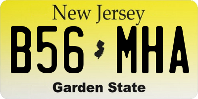 NJ license plate B56MHA