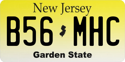 NJ license plate B56MHC