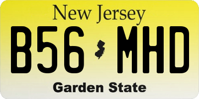 NJ license plate B56MHD