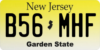 NJ license plate B56MHF