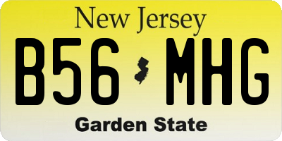 NJ license plate B56MHG