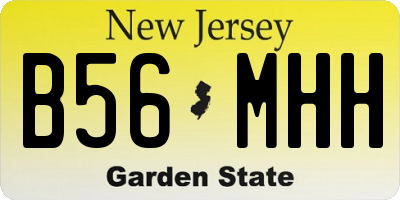NJ license plate B56MHH