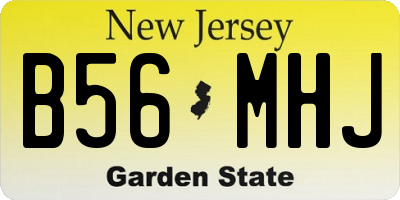 NJ license plate B56MHJ