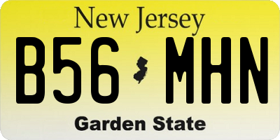 NJ license plate B56MHN