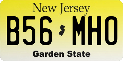 NJ license plate B56MHO