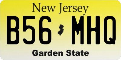 NJ license plate B56MHQ