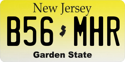 NJ license plate B56MHR